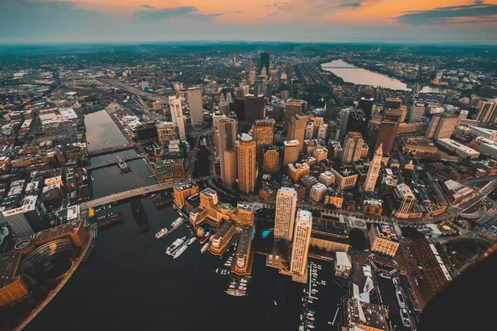 The crowded skyline of Boston, a competitive primary real estate market.